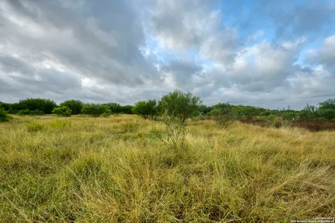 a view of a water pond with green yard
