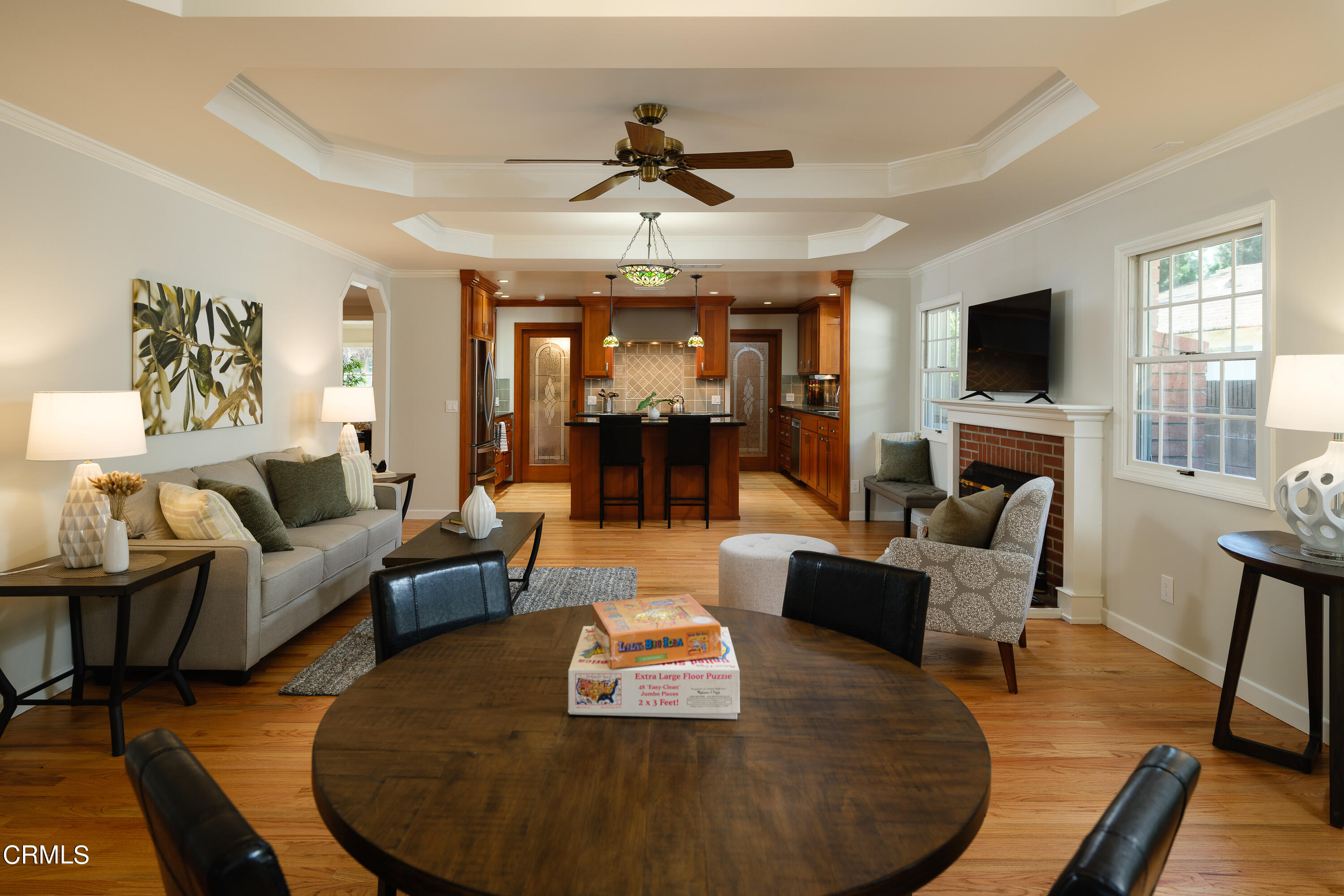 525 Verner Circle Arcadia, CA 91006 - Photo 19 of 45 a living room with furniture fireplace and a flat screen tv