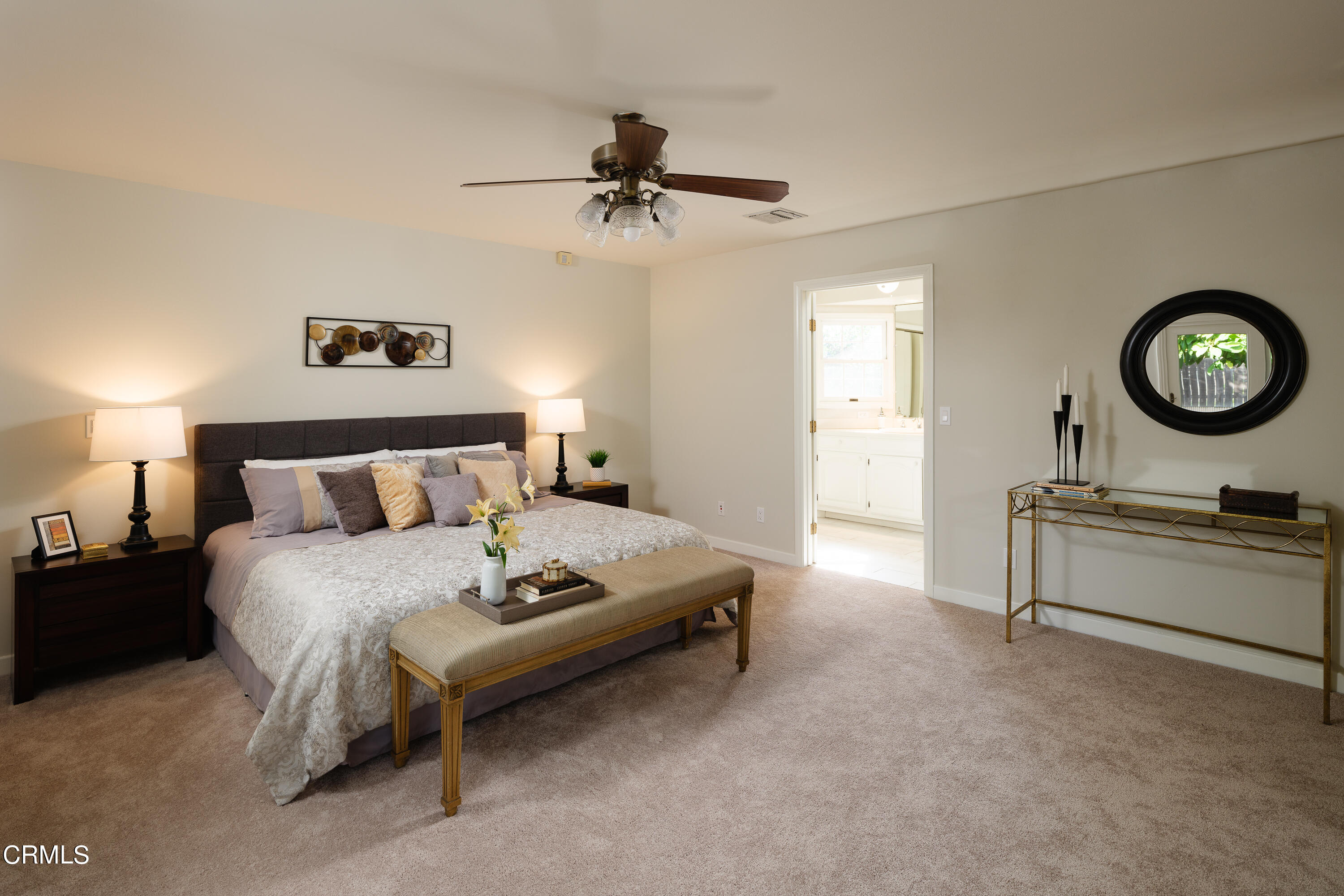 525 Verner Circle Arcadia, CA 91006 - Photo 27 of 45 a spacious bedroom with a bed and a table in it