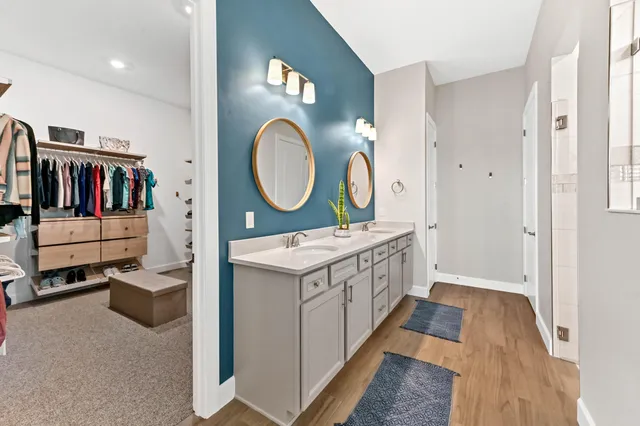 a living room with furniture and a garden