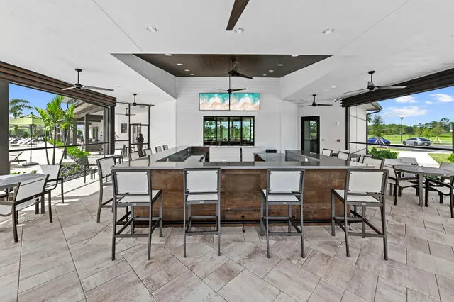 a view of a park with a slide