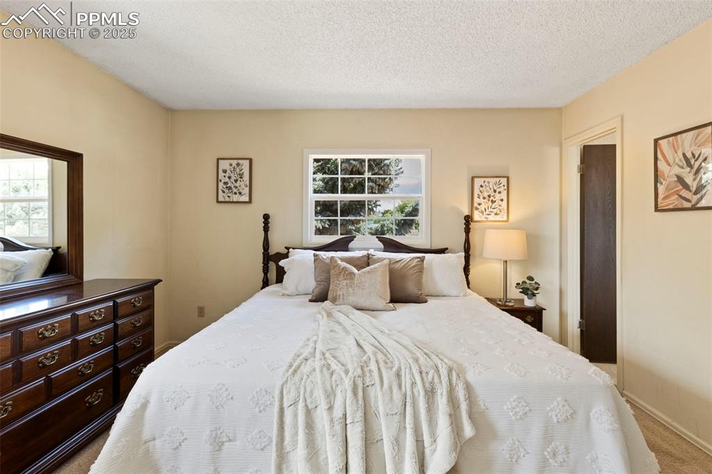 2113 Roundtop Court Colorado Springs, CO 80918 - Photo 17 of 34 a bedroom with a bed and a flat screen tv