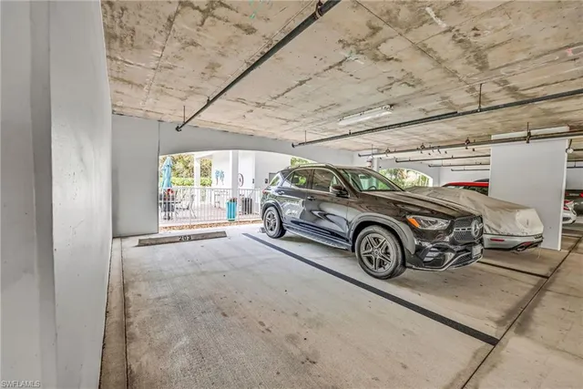a view of a car garage