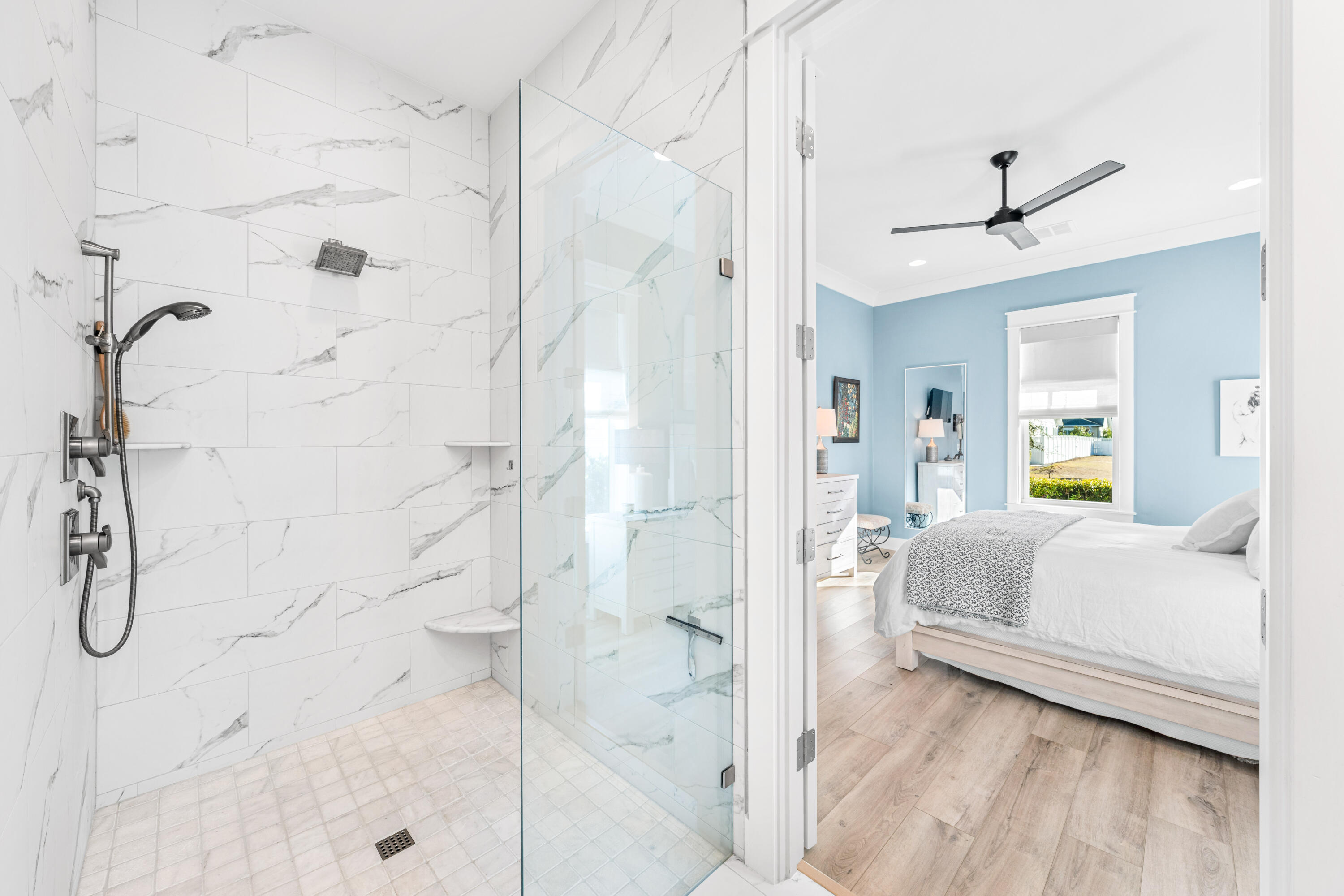 41 East Firethorn Cir Inlet Beach Inlet Beach, FL 32461 - Photo 49 of 66 a bedroom with a bed and a shower