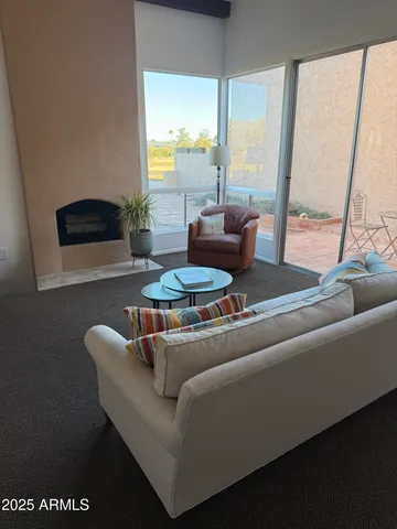 a view of a lake with mountains in the background