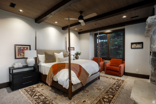 9156 Forest Road, Unit 24 Heber City, UT 84036 - Photo 23 of 42 Wood-paneled ceiling with exposed beams