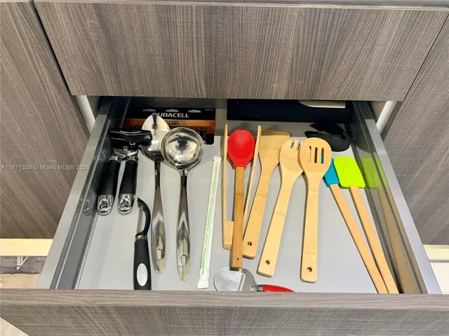a dining room with furniture
