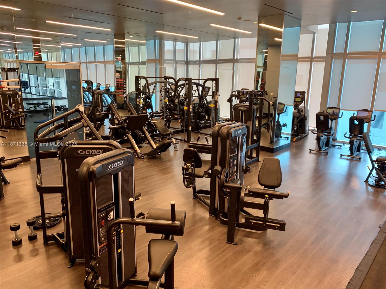 851 Northeast 1st Avenue, Unit 502 Miami, FL 33132 - Photo 27 of 48 a view of a room with gym equipment