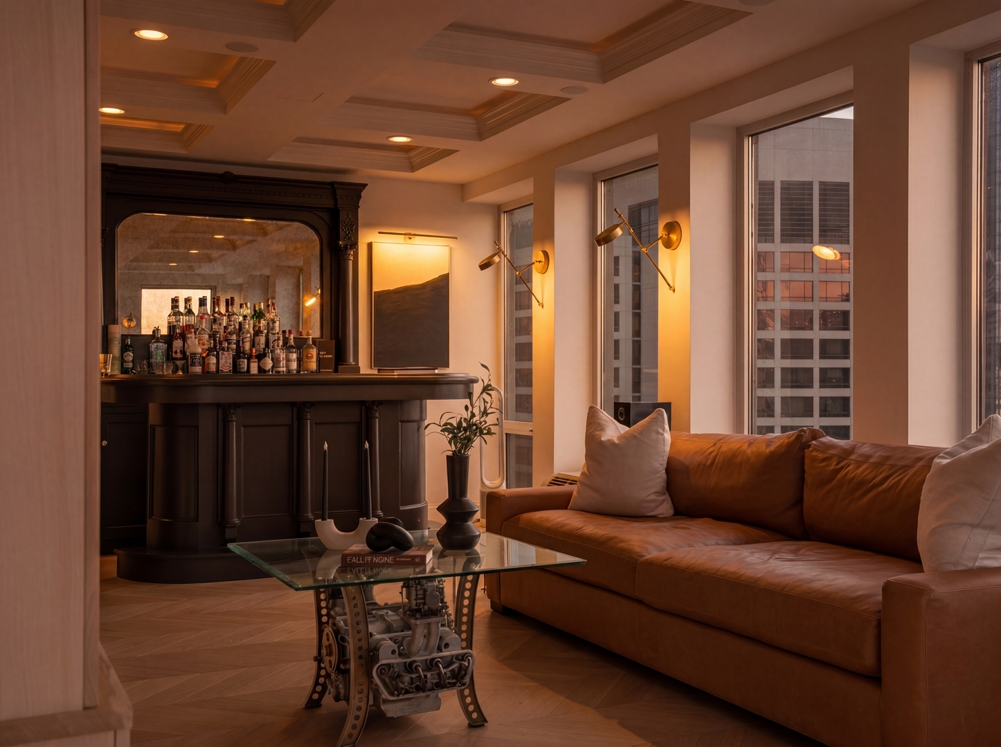 111 East Chestnut Street, Unit PHAB Chicago, IL 60611 - Photo 55 of 124 a living room with furniture and a large window