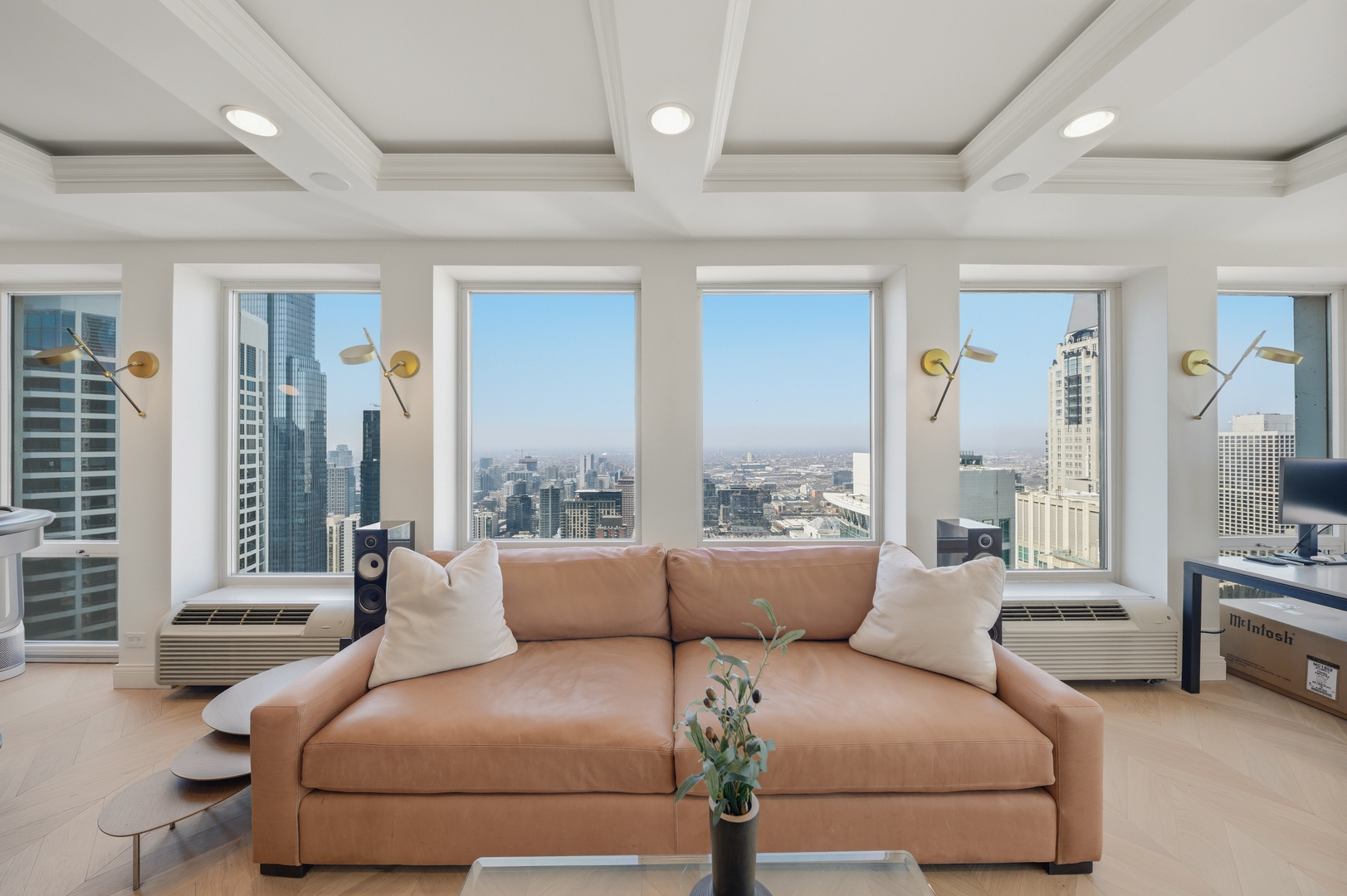 111 East Chestnut Street, Unit PHAB Chicago, IL 60611 - Photo 57 of 124 a living room with furniture and a large window