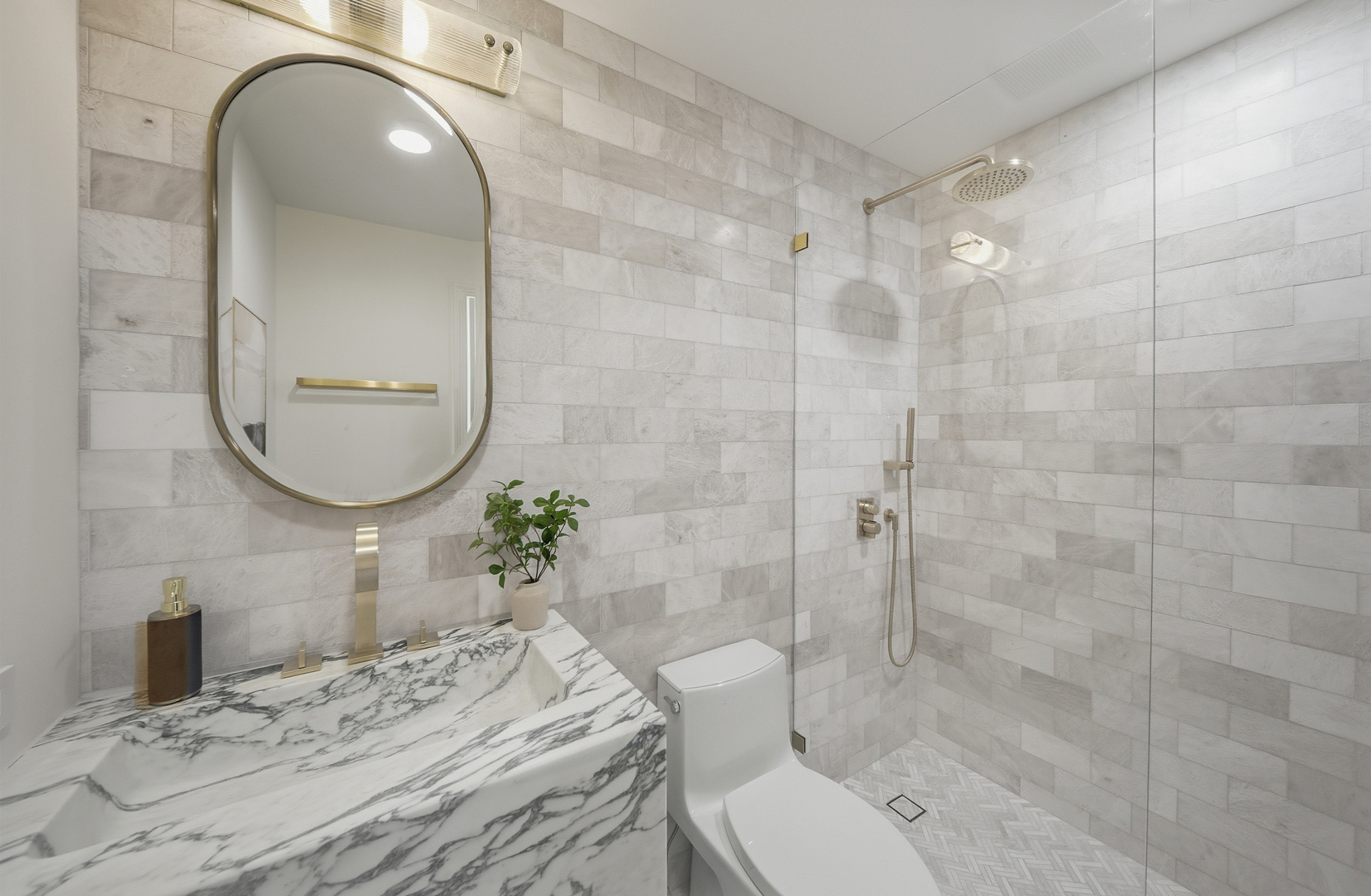 111 East Chestnut Street, Unit PHAB Chicago, IL 60611 - Photo 59 of 124 a bathroom with a sink toilet and shower