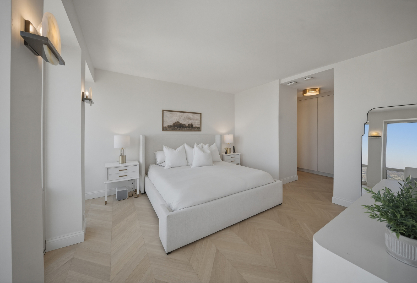 111 East Chestnut Street, Unit PHAB Chicago, IL 60611 - Photo 86 of 124 a bedroom with a bed and a couch