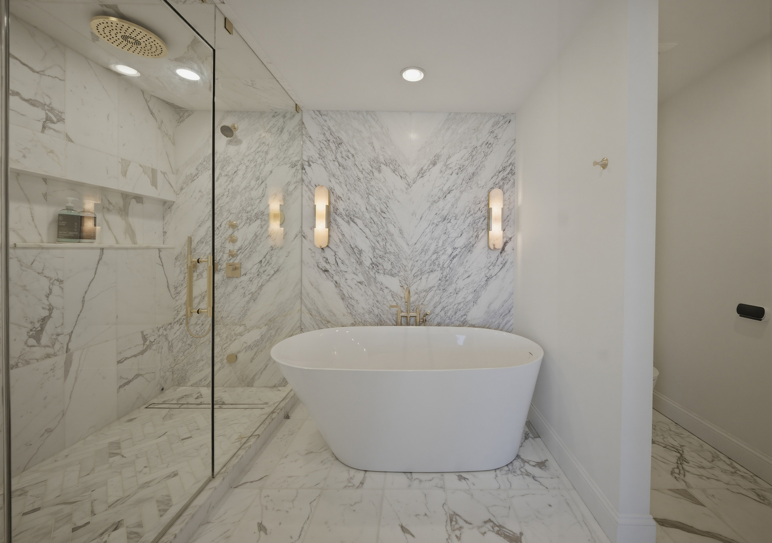111 East Chestnut Street, Unit PHAB Chicago, IL 60611 - Photo 99 of 124 a white bath tub sitting in a bathroom