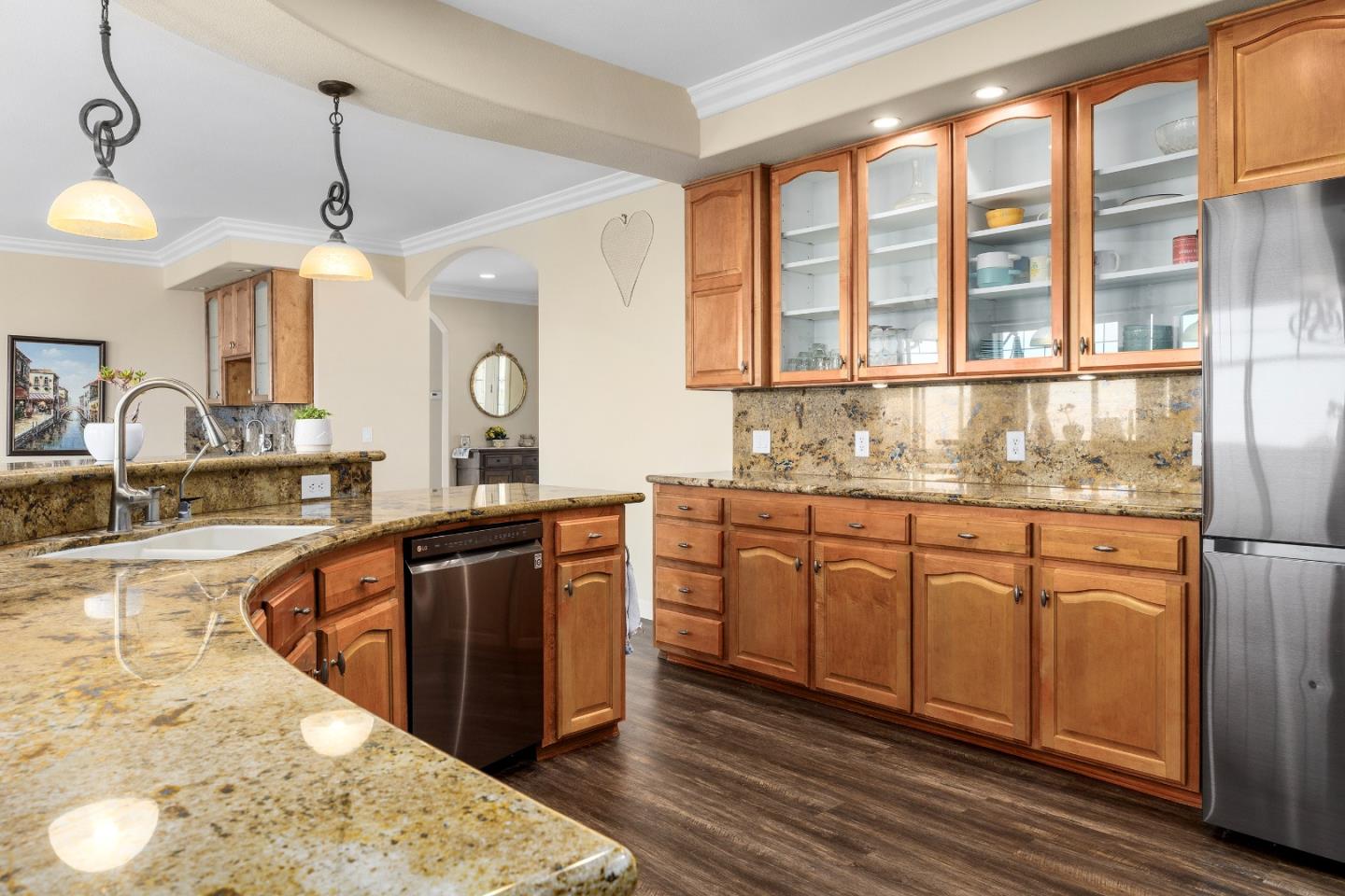 960 Smith Road Watsonville, CA 95076 - Photo 11 of 68 a kitchen with granite countertop a stove a sink and a granite counter tops