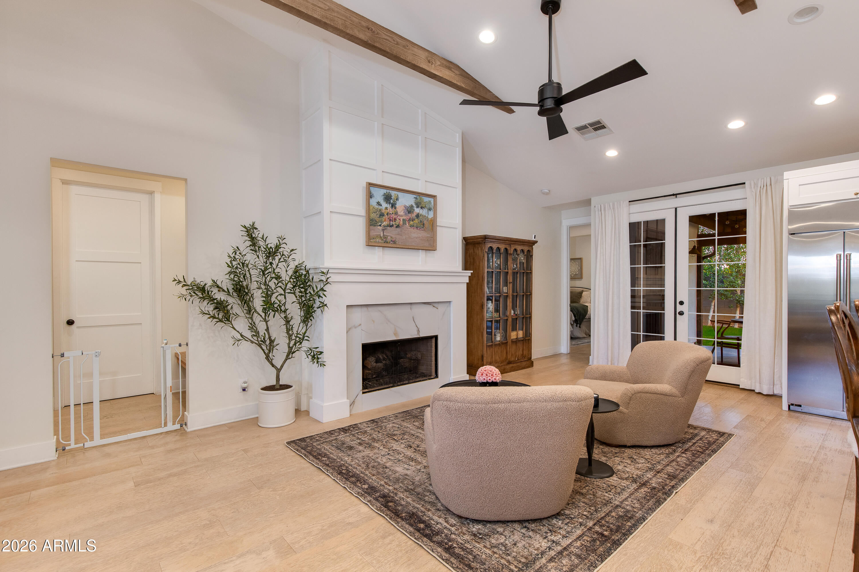 3247 East Sells Drive Phoenix, AZ 85018 - Photo 6 of 26 Living Room with Gas Fireplace
