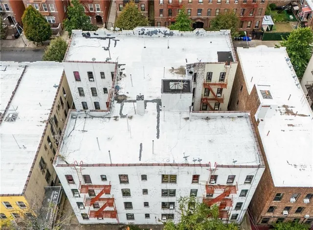 a view of building with ocean view