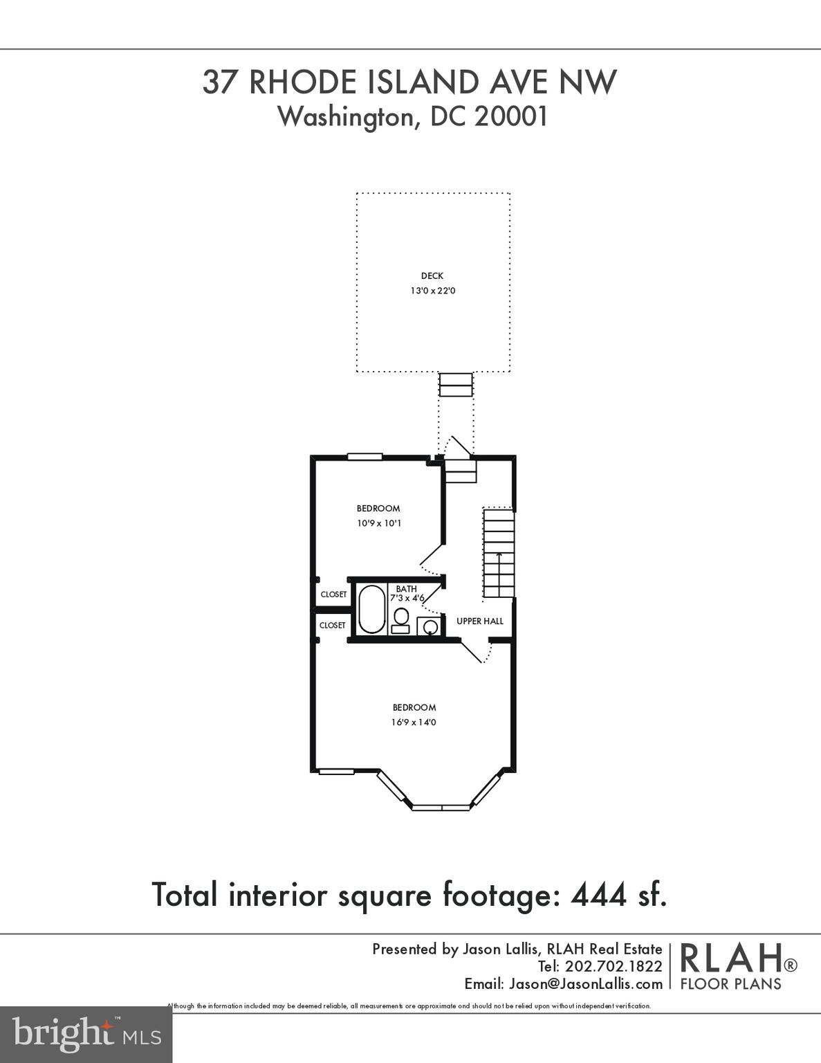 37 Rhode Island Avenue Northwest Washington, DC 20001 - Photo 59 of 62 Upper Level 2 Floor Plan