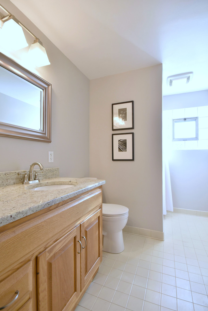 709 Spring Road Elmhurst, IL 60126 - Photo 22 of 42 a bathroom with a granite countertop sink and a toilet