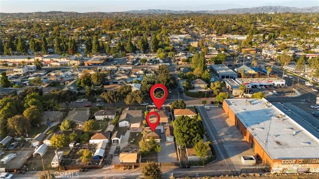an aerial view of multiple house