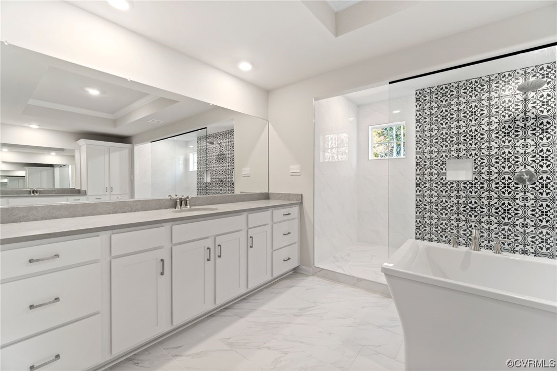 12812 Lonan Avenue Chesterfield, VA 23838 - Photo 44 of 49 a spacious bathroom with a granite countertop sink a toilet and shower