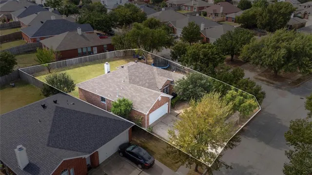 an aerial view of a house