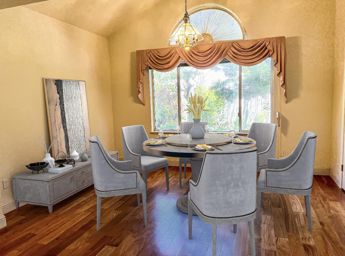 11792 Pine Brook Lane Cupertino, CA 95014 - Photo 4 of 19 a view of a dining room with furniture window and wooden floor
