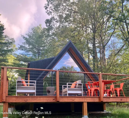 a view of street with sitting area
