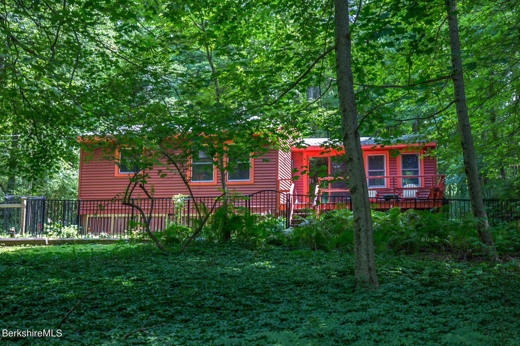 1 Massasoit Road Stockbridge, MA 01262 - Photo 25 of 28 a front view of a house with garden