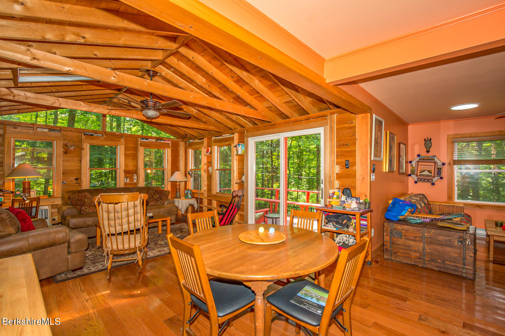 1 Massasoit Road Stockbridge, MA 01262 - Photo 9 of 28 a dining room with furniture and wooden floor