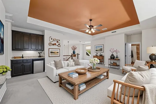 a living room with furniture