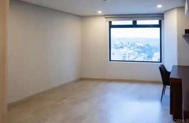 a empty closet with white paint