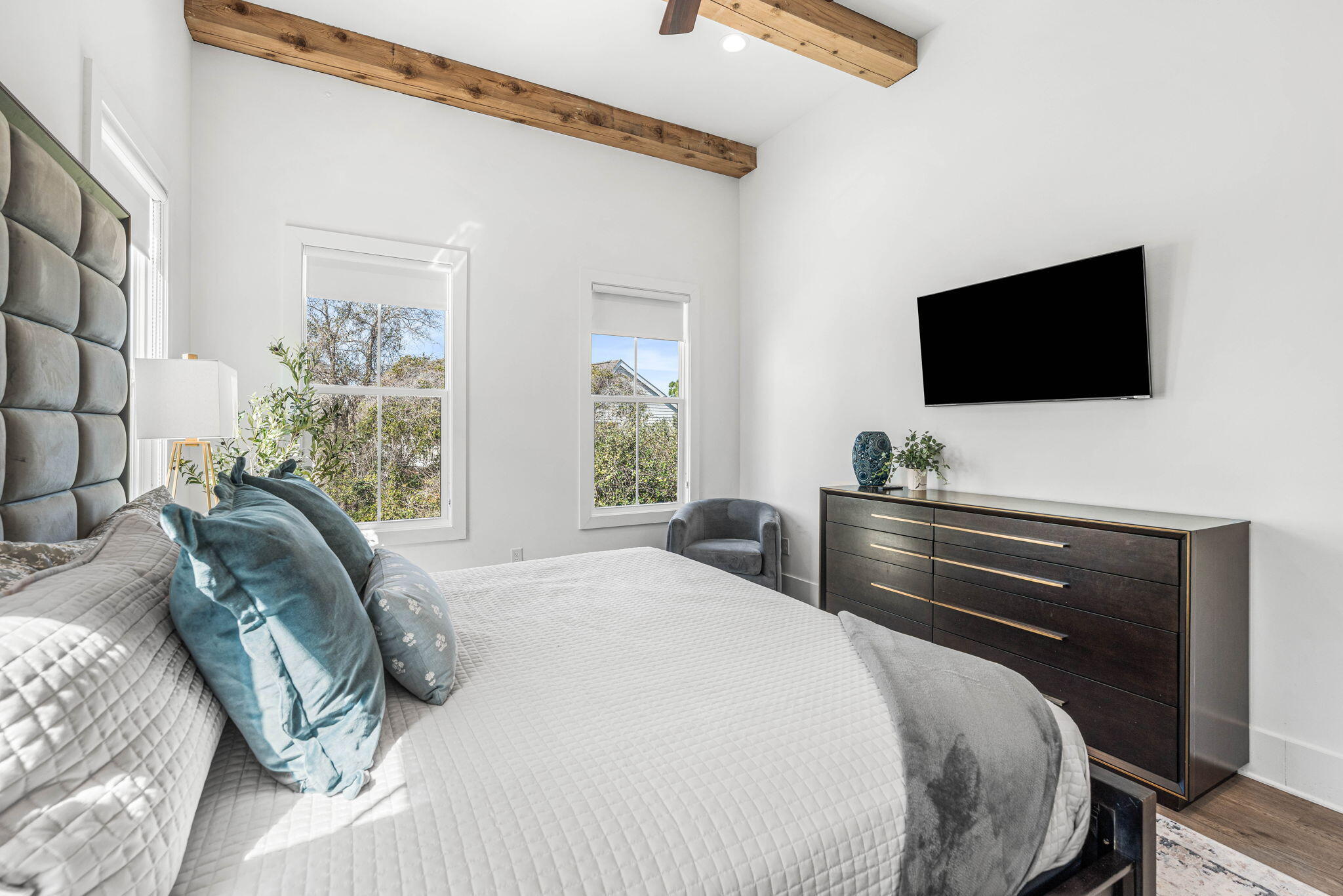 35 Cote D Azur Drive Santa Rosa Beach, FL 32459 - Photo 23 of 54 a bedroom with a bed and a flat screen tv