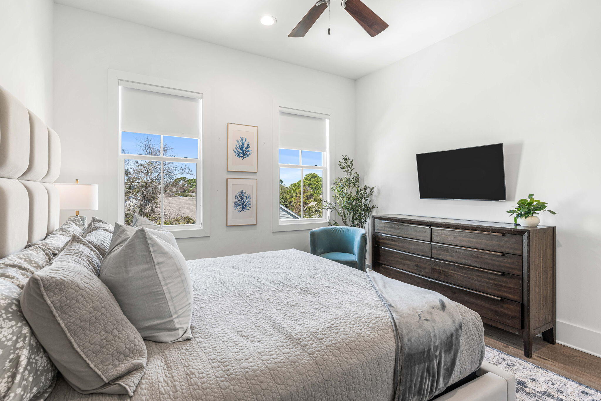 35 Cote D Azur Drive Santa Rosa Beach, FL 32459 - Photo 40 of 54 a bedroom with a bed and a flat screen tv