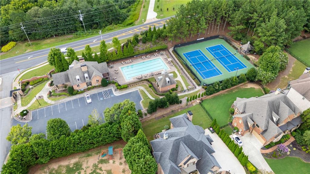 1750 Cone Flower Way Suwanee, GA 30024 - Photo 57 of 58 an aerial view of a house a garden and swimming pool