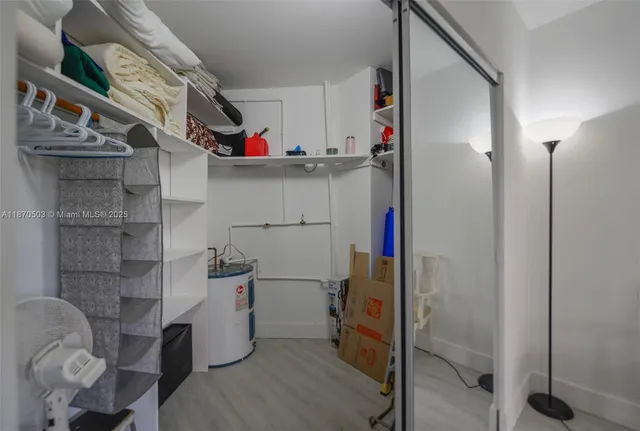 a room with storage and utility