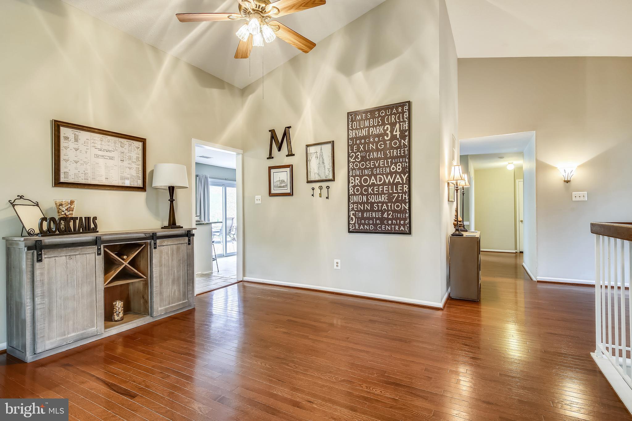 Hardwood floors in dining area