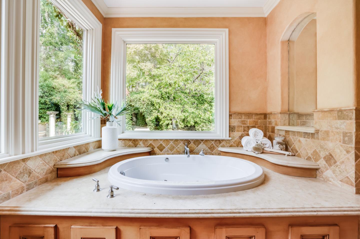 843 Chiltern Road Hillsborough, CA 94010 - Photo 50 of 94 a view of a kitchen with a sink and large window