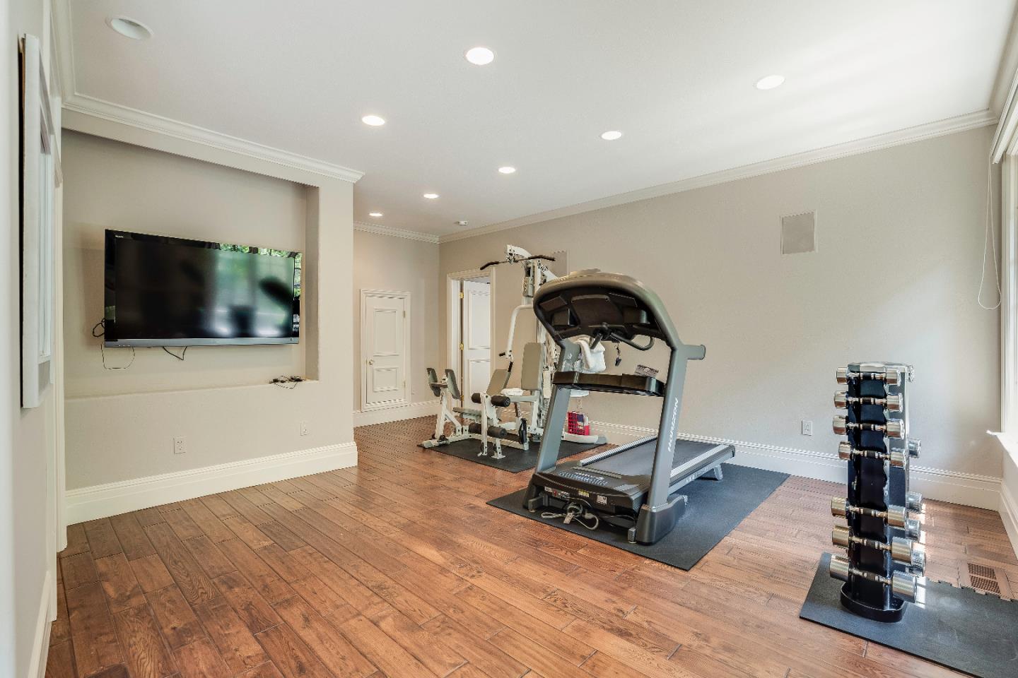 843 Chiltern Road Hillsborough, CA 94010 - Photo 70 of 94 a view of a room with gym equipment