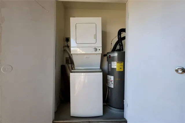 a utility room with a washer and dryer