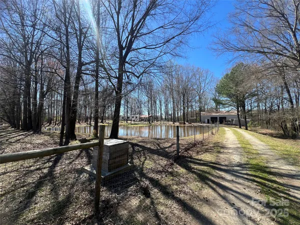 a view of a backyard with wooden fence