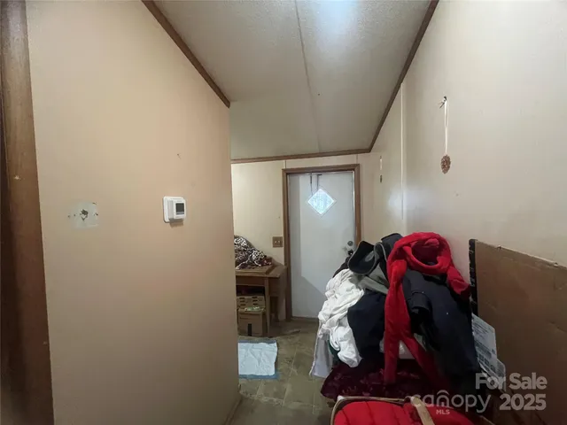 a storage room with furniture