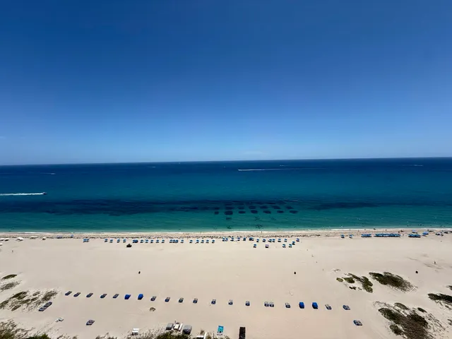 a view of a room with an ocean view