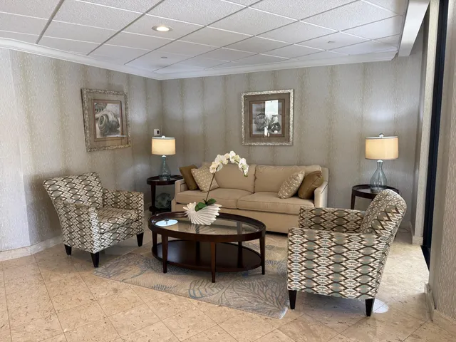 a living room with furniture