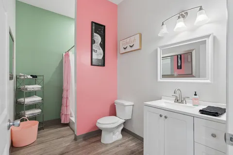 a bathroom with a shower