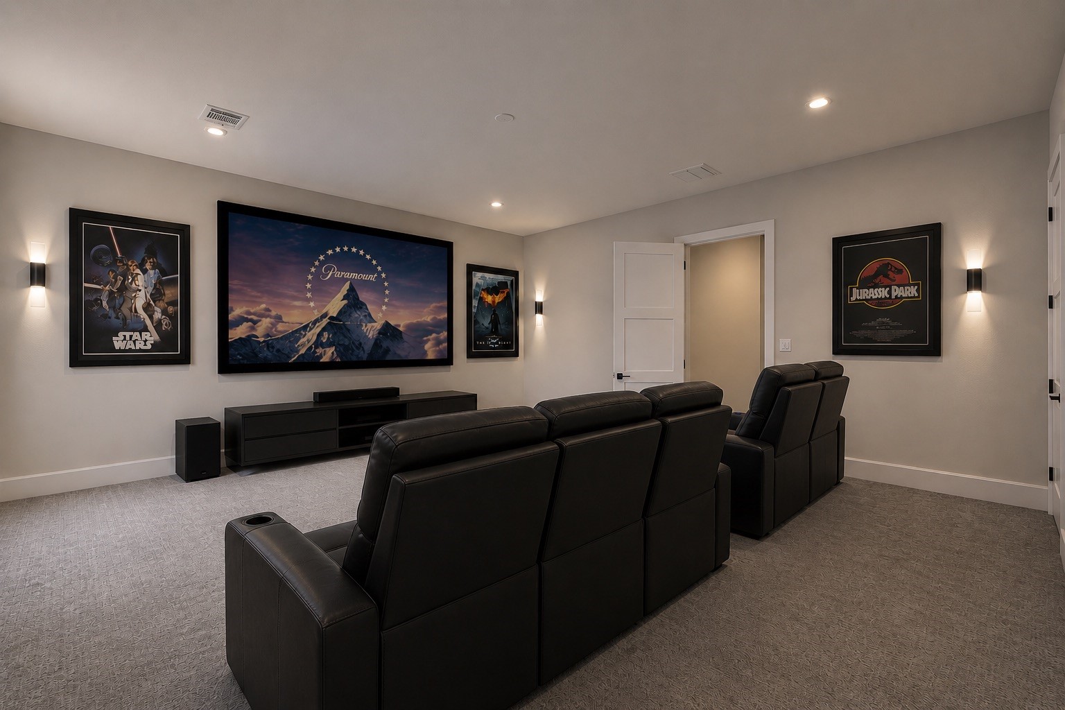 207 West 33rd Street Houston, TX 77018 - Photo 9 of 50 Dedicated theater room offers a true cinematic experience, ideal for movie nights and entertaining guests. (Picture is an AI rendering)