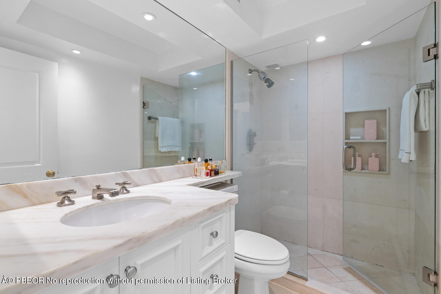 354 Chilean Avenue, Unit 6E Palm Beach, FL 33480 - Photo 11 of 16 a bathroom with a sink toilet and shower