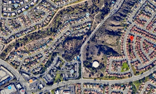 a view of outdoor space with a window