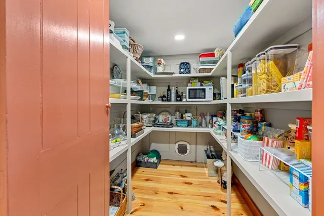 a storage room with washer and dryer