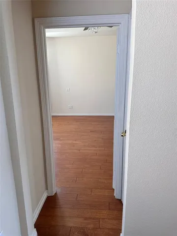 a bathroom with a glass door