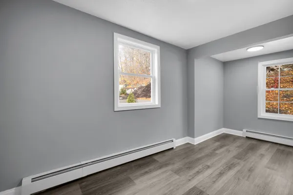 an empty room with a window